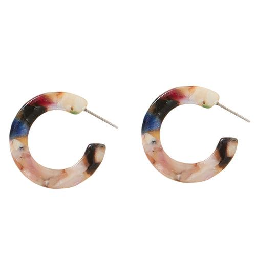 Accessorize London Women's Multi Resin Pastel Chunky Hoops Earrings