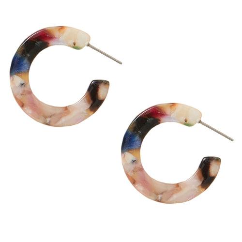 Accessorize London Women's Multi Resin Pastel Chunky Hoops Earrings