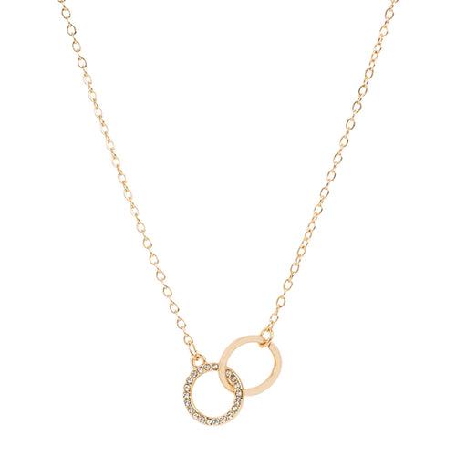 Accessorize London Women's Gold Pave Link Circle Necklace