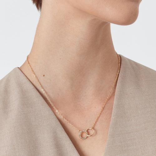 Accessorize London Women's Gold Linked Circle Pendant Necklace