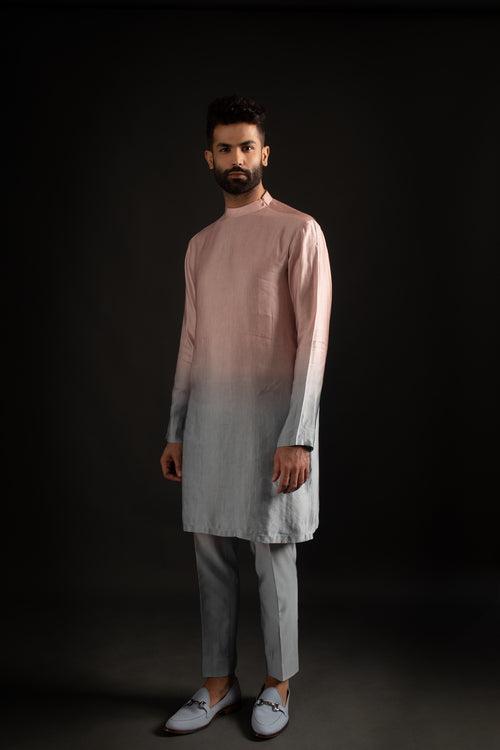 Ombre Open Jacket, Kurta, & Trousers