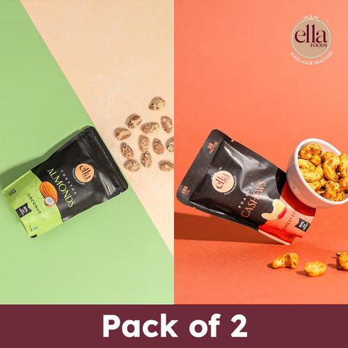 Coconut Toasted Almonds & Chilli Lime Cashews Combo - Pack of 2 - 100g Each