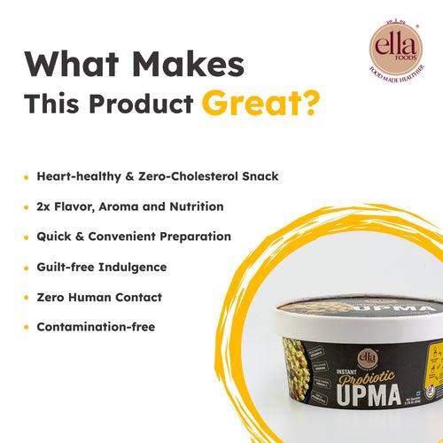 Probiotic Upma - Ready to Eat | Added Pre & Probiotics | 65 g  | 2X flavour, Aroma and Nutrition