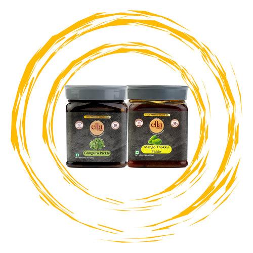 Gongura & Mango Pickle Combo | 250 grams each | Pack of 2 | Cold Pressed Sesame Oil