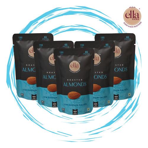 Salted Almond | 30 grams each | Mini Pack of 5 | 40% Low Sodium Salt