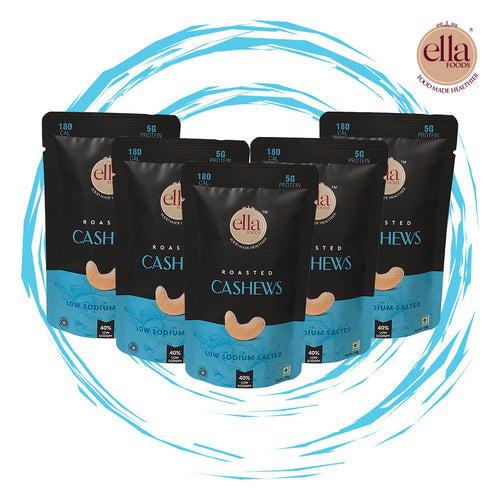 Salted Cashews | 30 grams each | Mini Pack of 5 | 40% Low Sodium Salt