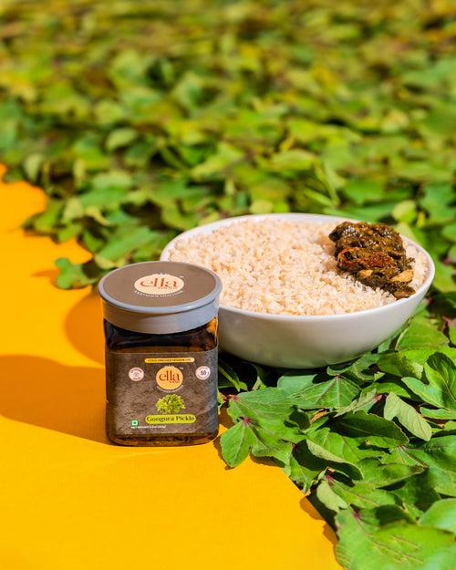 Soul Food Duo : Ella Foods Unpolished Brown Rice - 1 Kg & Gongura Pickle - 250g