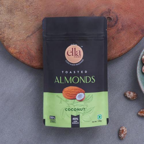 Ella Foods Peri Peri Almond + Coconut Toasted Almond |100 grams each | Pack of 2