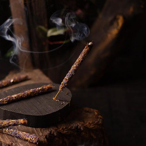 Himalayan Flowers Smudge Incense (Made from Hawan Samagri) - 6 inches x 10 Sticks