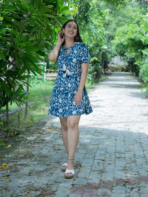 MULMUL CASSIA BLOCK PRINTED MINI DRESS