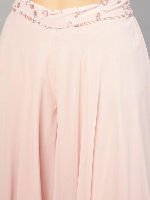 MULMUL BLUSH PINK SEQUIN EMBROIDERED CO-ORD SET