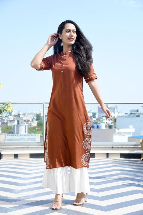 AAHELI SIENNA KURTA & SHARARA SET