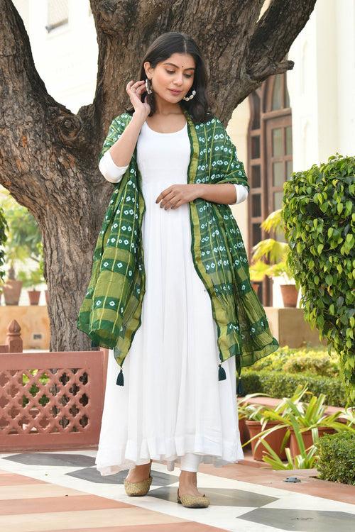 AAHELI FAIRWAY GREEN BANDHANI DUPATTA