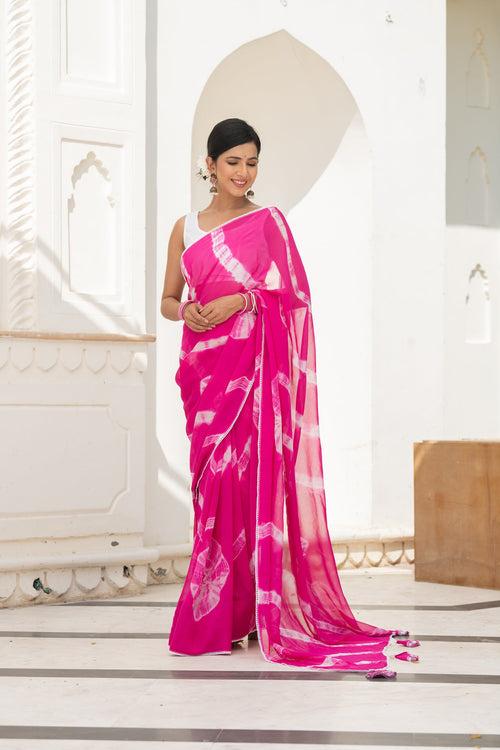 AAHELI DHRITI TIE-DYED GEORGETTE SAREE