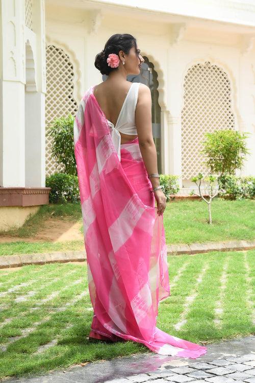 MULMUL RIDA LEHER CHIFFON SAREE