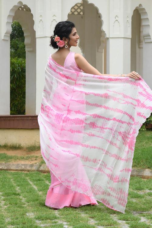 MULMUL KAYANI SHIBORI CHIFFON SAREE