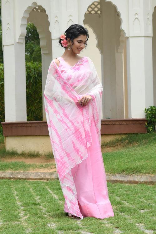 MULMUL KAYANI SHIBORI CHIFFON SAREE