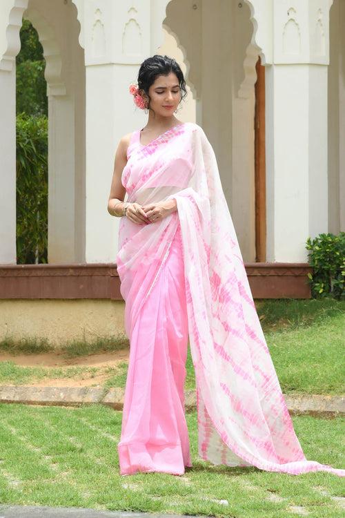 MULMUL KAYANI SHIBORI CHIFFON SAREE