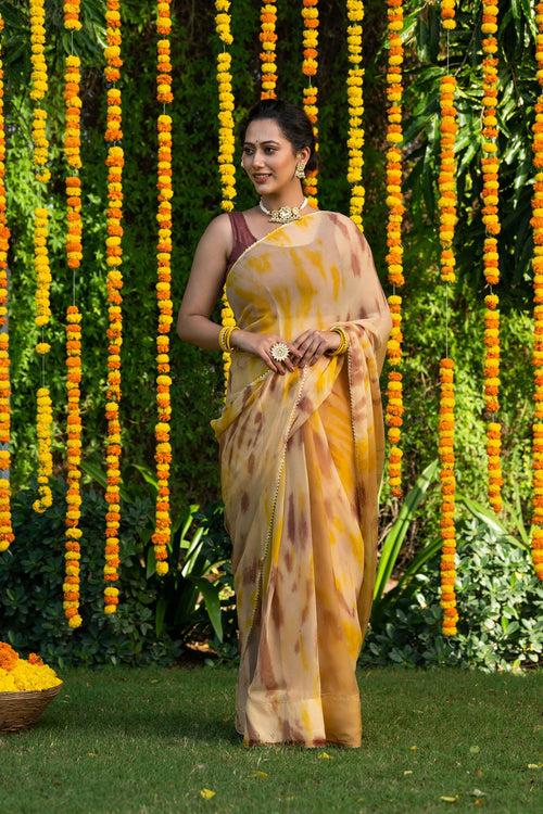 MULMUL DAYLILY CHIFFON SAREE