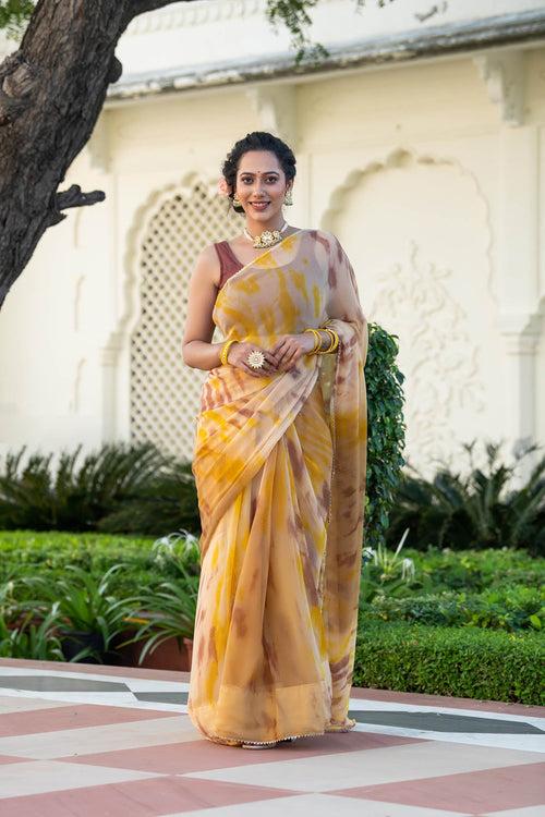 MULMUL DAYLILY CHIFFON SAREE