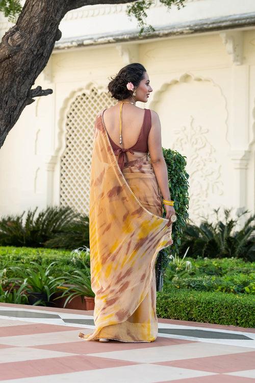 MULMUL DAYLILY CHIFFON SAREE