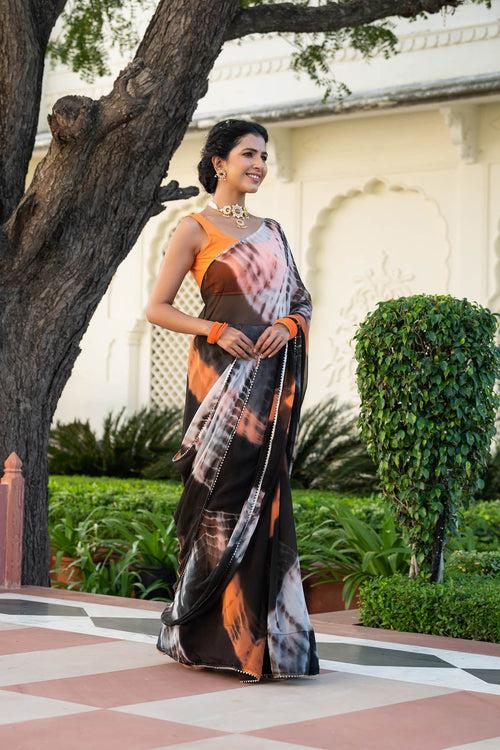 MULMUL DAHLIA CHIFFON SAREE