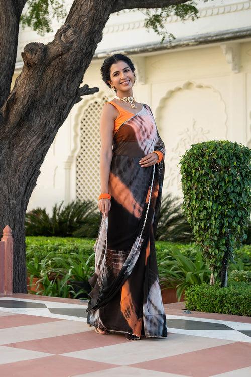 MULMUL DAHLIA CHIFFON SAREE