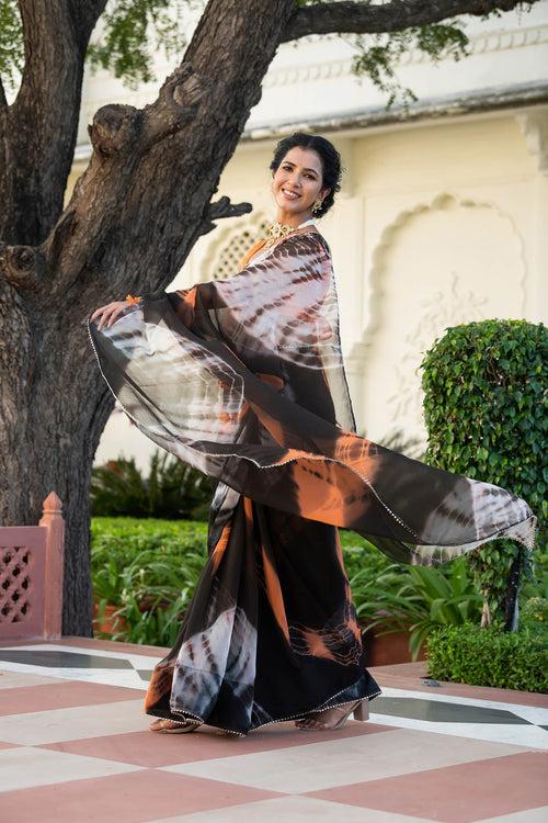 MULMUL DAHLIA CHIFFON SAREE