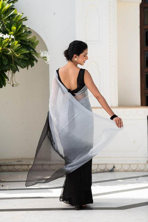 MULMUL NIGHT SKY CHIFFON SAREE