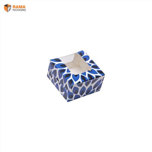 1 Brownie Box BLUE FLORAL PRINTED BOX  | New  Collection | ( 3.0"x2.0"*1.75" )