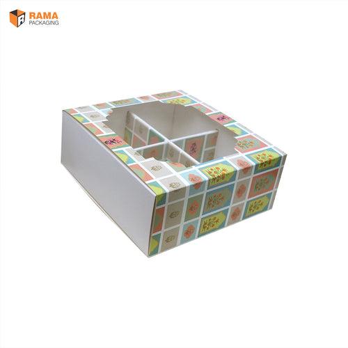 4 Partition Box | Hamper Box | Festive Collection (8.0"x7.25"x3.")