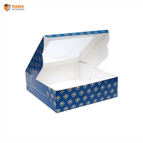 4 Brownie Box | Gold Blue Festive collection | ( 5.75"x 5.75" x 1.75 ")