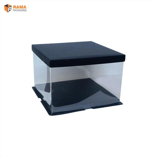 Tall Cake Box - (12"x12"x7.5") - Black ( Window)