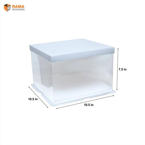 Tall Cake Box - (10"x10"x7.5") - White( Window)