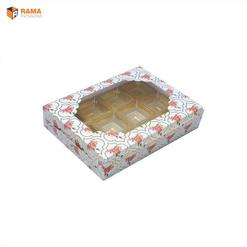 12 CAVITY CHOCOLATE BOX TRADITIONAL LOTUS PATTEN |  ( 7.5" X 5.5" X 1.5" )