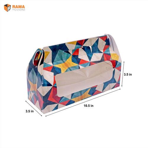 3 JAR BOX GEOMATRICAL PATTERN  | ( 10" X3.5" X3.5" )