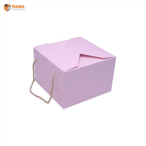 SOLID PEACH PASTEL COLOR GIFT BOX | ( 6" x 6" x 4")