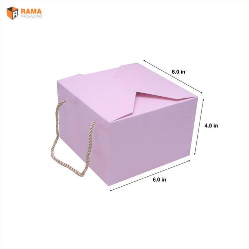 SOLID PEACH PASTEL COLOR GIFT BOX | ( 6" x 6" x 4")