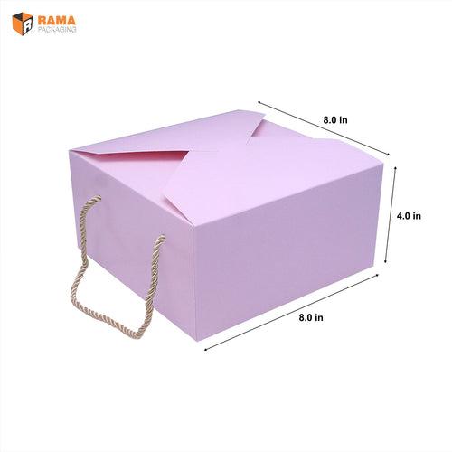 SOLID PEACH PASTEL COLOR GIFT BOX  | ( 8" x 8" x 4")