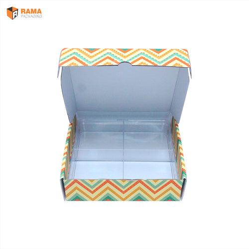 KUNDAN PRINT CORRUGATED 4 PARITION TRAY ACRLIC|  ( 8" X8" X2" )