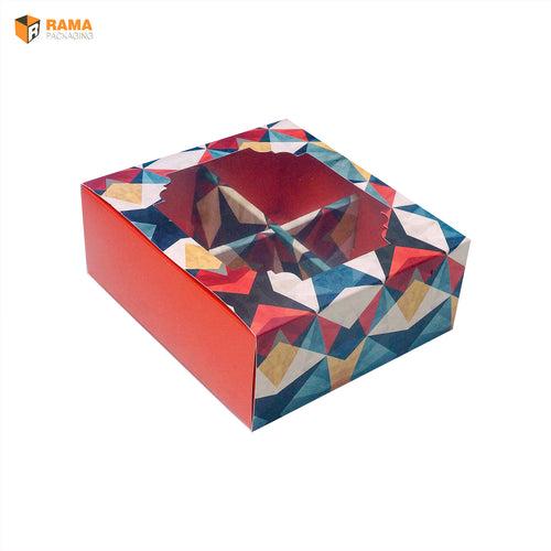 4 PARTITION  BOX GEOMTERICAL PATTERN  |  |( 8" x 7.25" x 3.1" )