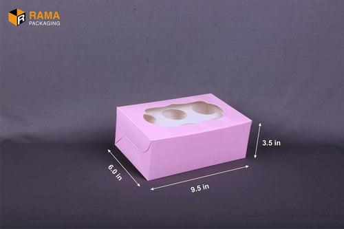 6 Cupcake Box Pink (6" X 9.5" X 3.5")