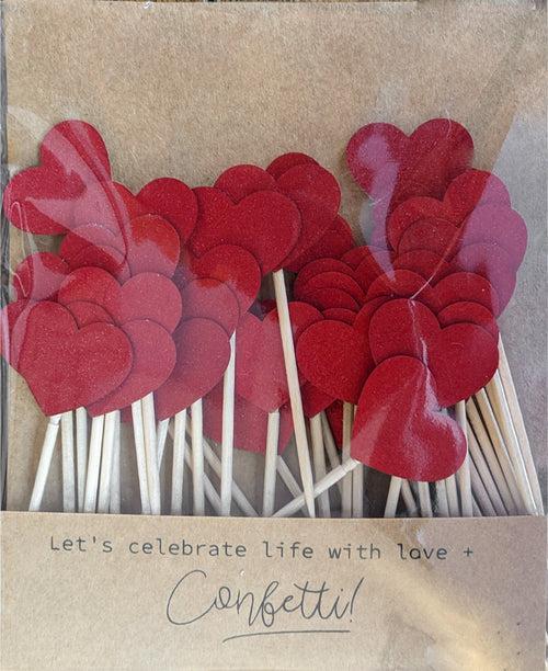 Red Heart | Cupcake Topper | Pack Of 40