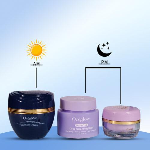 Bride-to-Be Glow Set (water cream+ cleansing balm + jelly sleep mask+ Travel Bag)