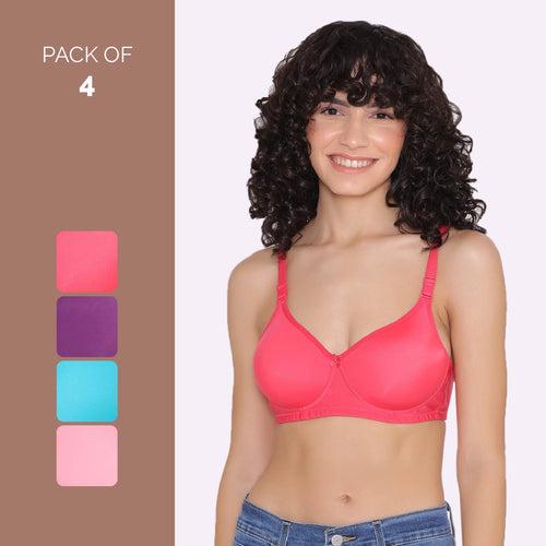 Full Coverage T-Shirt Bra Lightly Padded-LILY (Combo of 4)