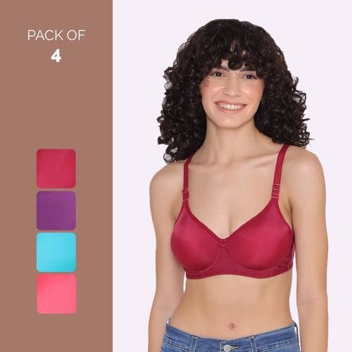 Full Coverage T-Shirt Bra Lightly Padded-LILY (Combo of 4)