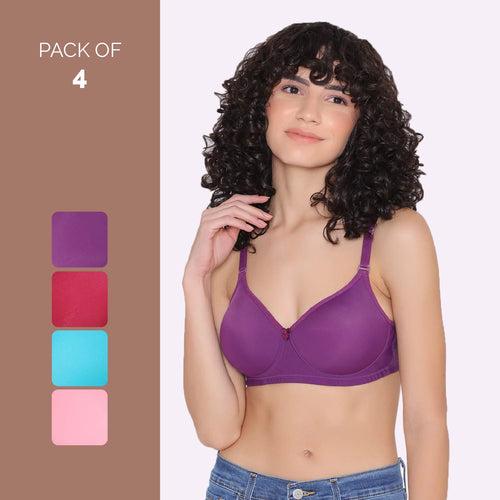 Full Coverage T-Shirt Bra Lightly Padded-LILY (Combo of 4)