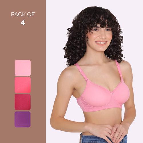 Full Coverage T-Shirt Bra Lightly Padded-LILY (Combo of 4)