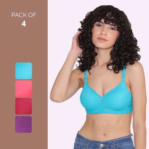 Full Coverage T-Shirt Bra Lightly Padded-LILY (Combo of 4)