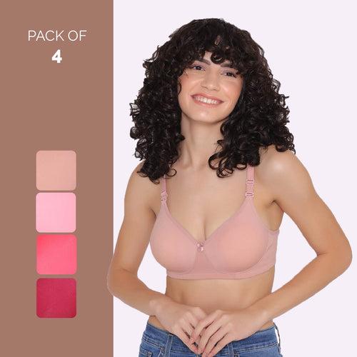 Full Coverage T-Shirt Bra Lightly Padded-LILY (Combo of 4)